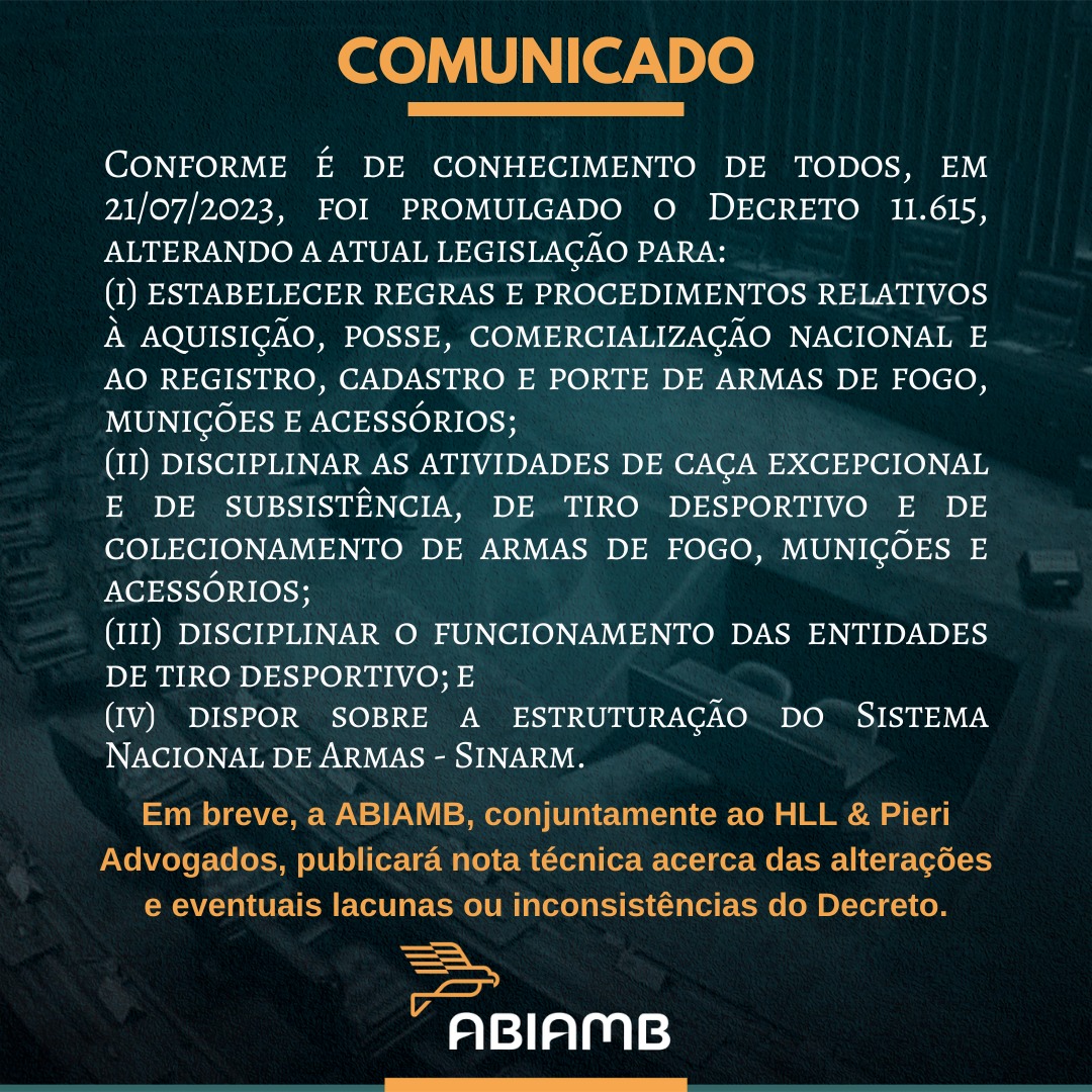 Associados - ABIAMB - Associação Brasileira de Importadores de Armas e  Materiais Bélicos
